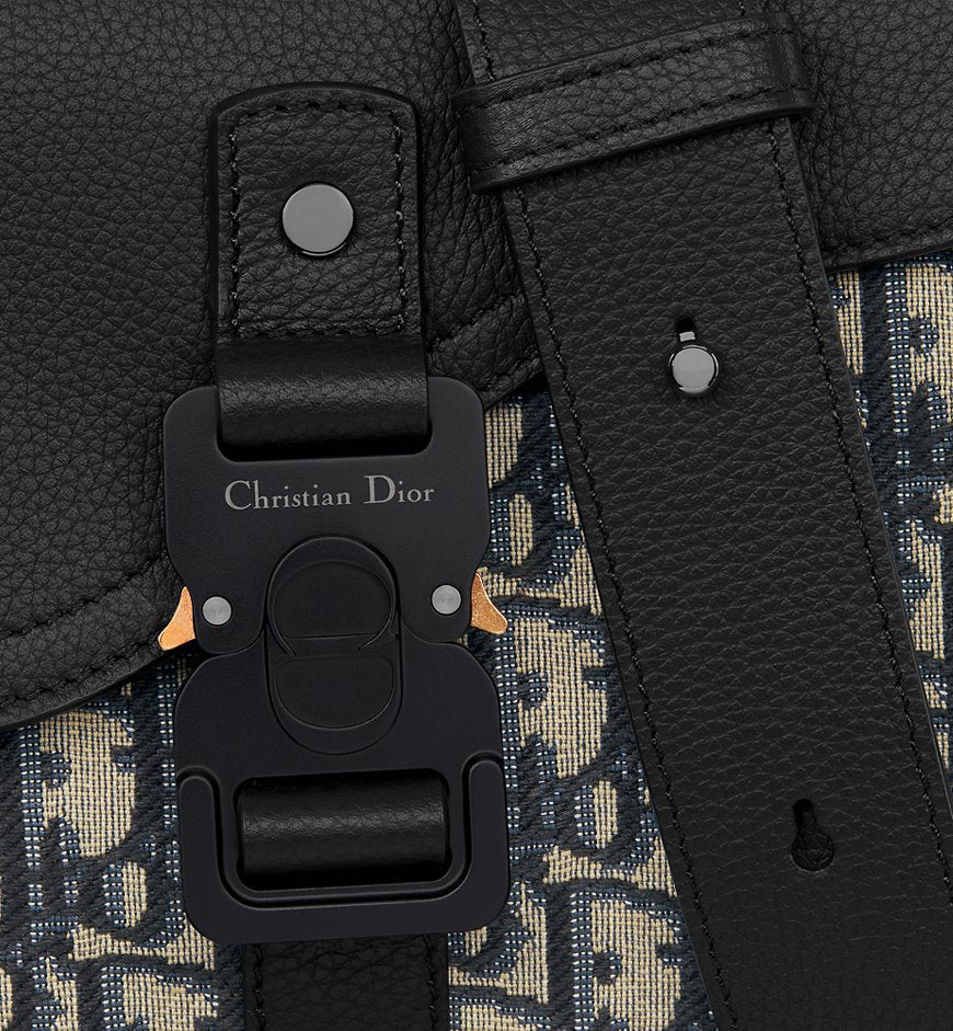 Sac Messenger Ă rabat Saddle Small Noir et Beige