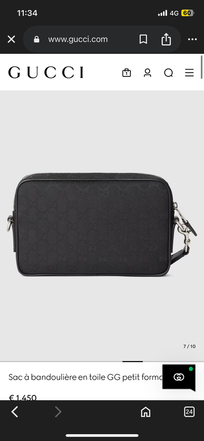 Sac à bandoulière en toile GG petit format