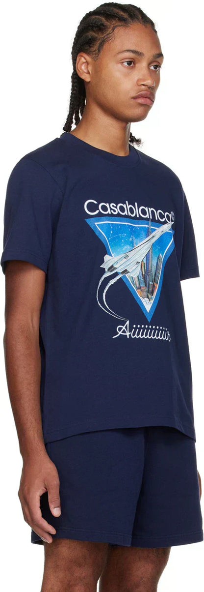 CASABLANCA Navy 'Aiiiiir' T-Shirt
