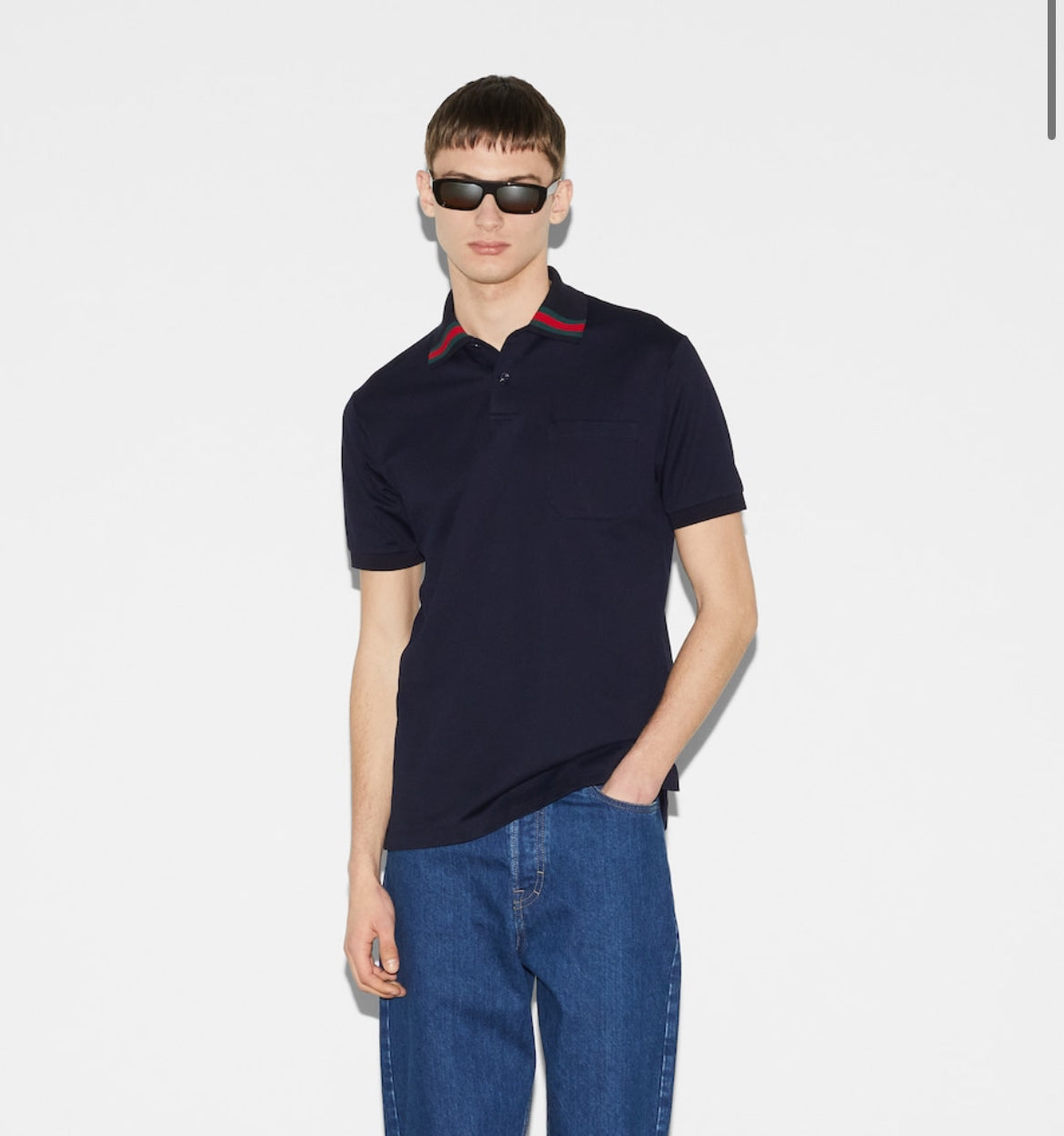 Polo en coton avec bande Web