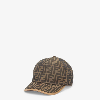 Casquette de baseball en tissu jacquard FF brun