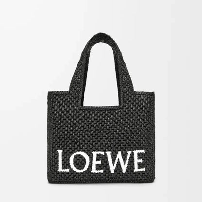 LOEWE - Petit  Font Tote en raphia Noir