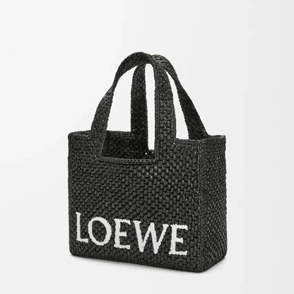 LOEWE - Petit  Font Tote en raphia Noir