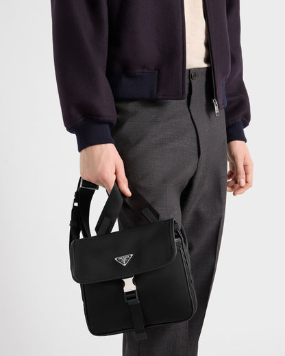 Sac porté épaule en Re-Nylon et cuir Saffiano