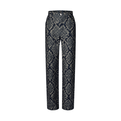 Pantalon droit en denim graphique