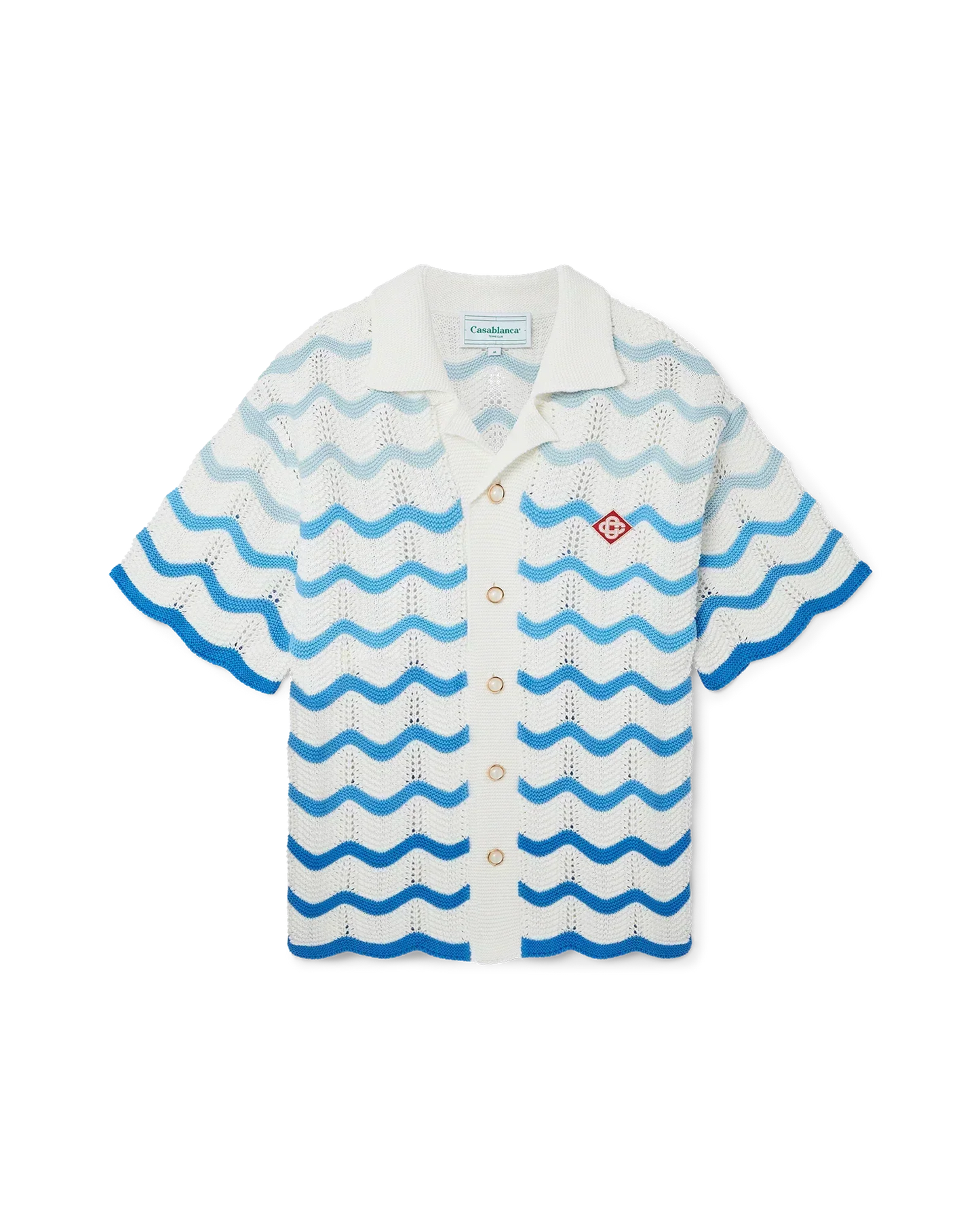 Wavy Gradient Crochet Shirt