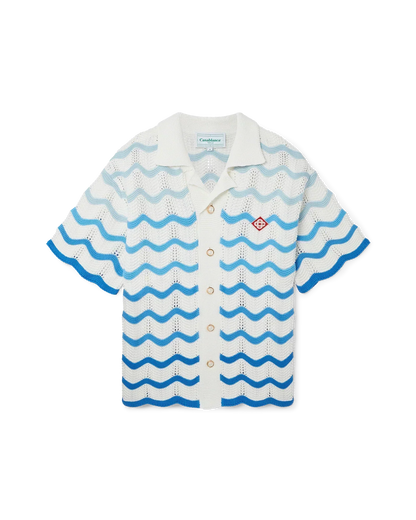 Wavy Gradient Crochet Shirt