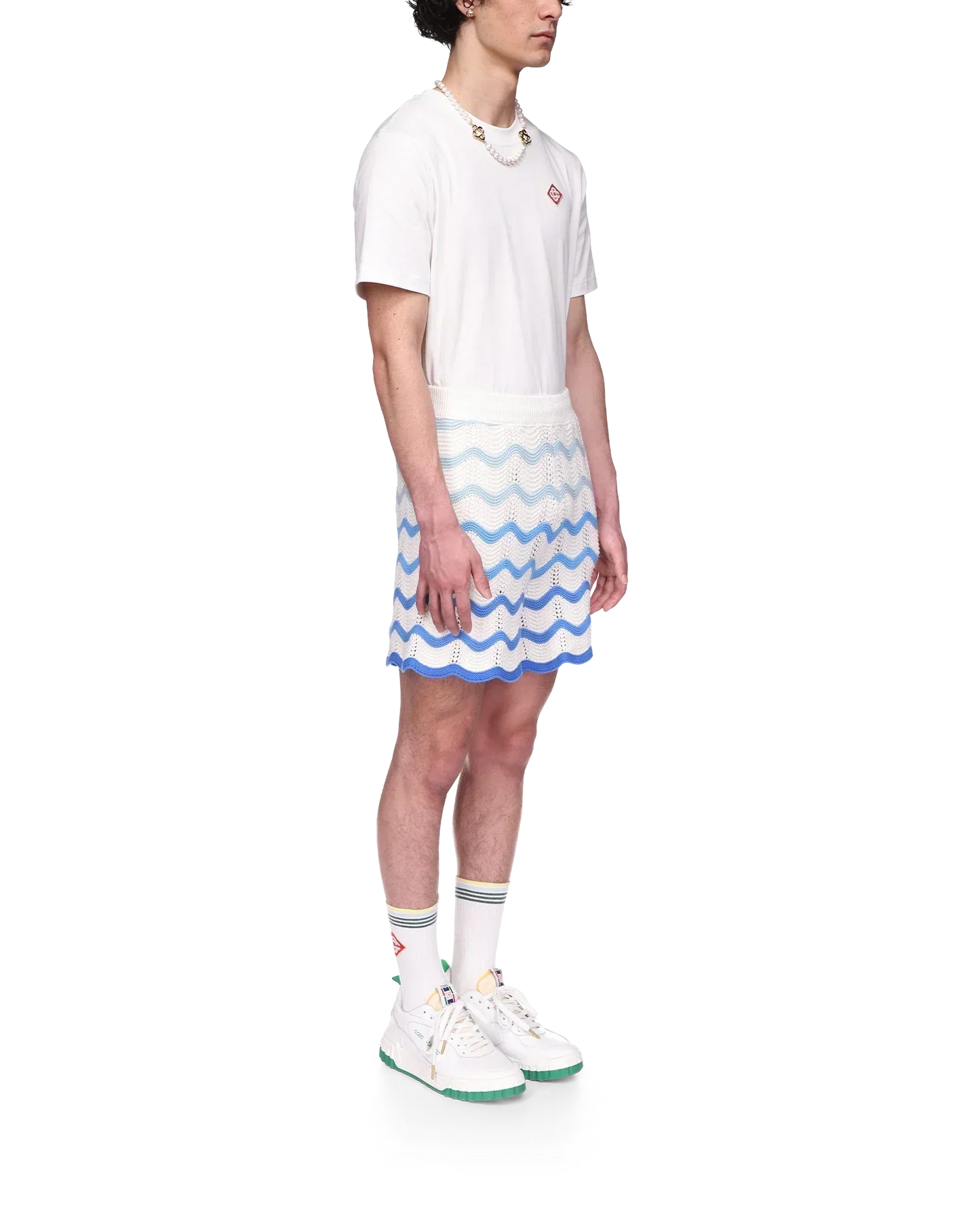 Wavy Gradient Crochet Shorts