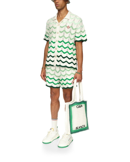 Wavy Gradient Crochet Shirt