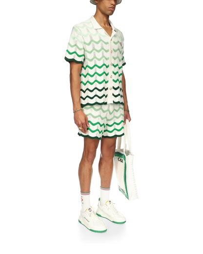 Wavy Gradient Crochet Shirt