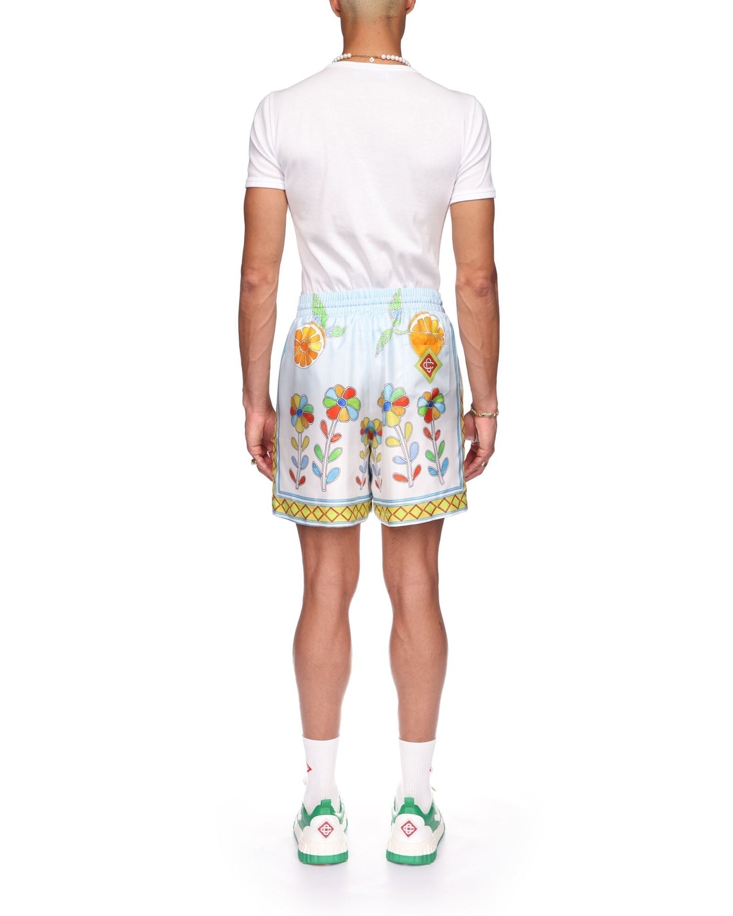 Yoruba Flowers Silk Shorts